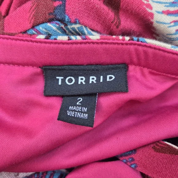 Torrid Tropical Summer Vacation Red and Blue Maxi Dress Size 2X - Picture 6 of 6